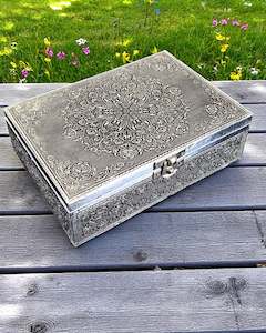 Silver Jewellery Box Lotus Mandala