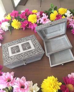 Jewellery Boxes: Jewelry Box with Drawer Double Tree of Life