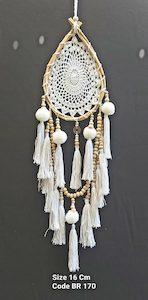 Dreamcatcher Teardrop White Crochet