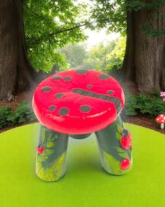 Fairy Garden Lady Bug Stool