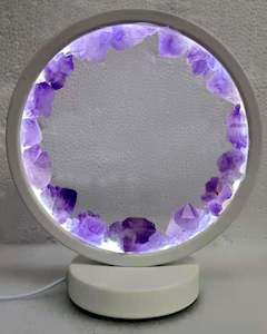 Natural Amethyst Crystal LED USB Table Lamp