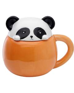 Panda Peeping Lid Ceramic Lidded Animal Mug