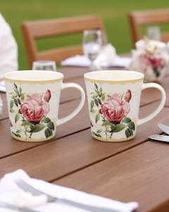 Redoute Rose Mug Set of 2