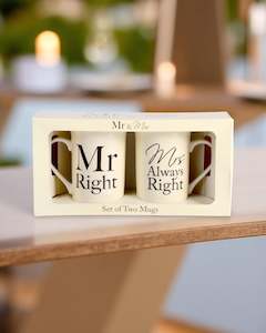 Cups Mugs Teapots: Mr & Mrs Right Mug S/2