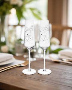 Mr & Mrs Champagne Flutes S/2