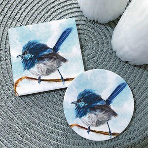 Placemats Coasters: Fairy Wren Ceramic Coaster