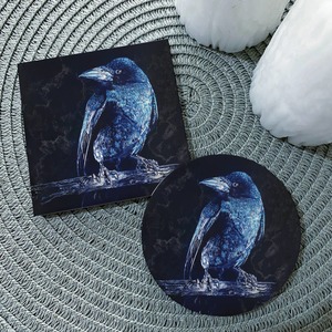 Placemats Coasters: Crow Ceramic Coaster