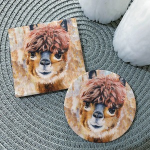 Placemats Coasters: Alpaca Ceramic Coaster