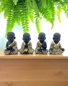 Buddha: 10cm Sitting Buddha Monk (set of 4)
