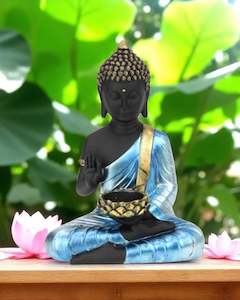 Buddha: Rulai Blue Buddha with TeaLight holder