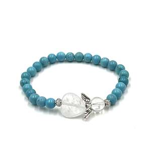 Turquoise ( Howlite )Crystal Heart Guardian Angel Bracelet