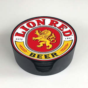 Glass Coasters: Lion Red Coaster Set
