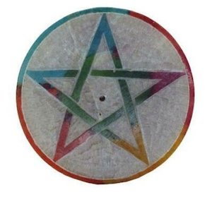 Soapstone Incense Holder: Soapstone Incense Holder Pentagram