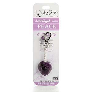 Crystal Keyrings: Wishstone Collection Amethyst Heart Bag Charm