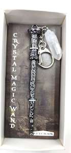 Crystal Keyrings: Crystal Magic Wand Keychain – Rock Quartz