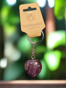 Crystal Keyrings: Amethyst Heart Keyring