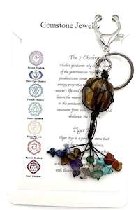 Chakra Keyring Tiger Eye