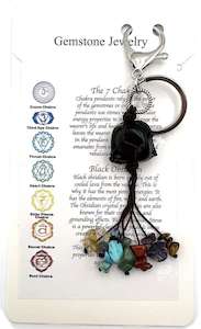 Crystal Keyrings: Chakra Keyring Obsidian