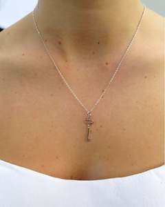 Wildside Earrings Silver 1: Silver Key, Antique