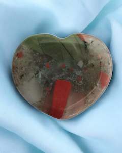 Hearts: African Bloodstone Worry Stone Heart