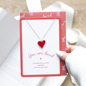 Hearts: You Are Loved Heart Necklace Greeting Card NEW!