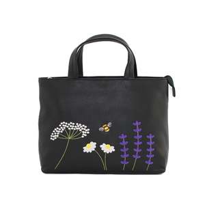 Hand Bags: Blossom Multi Way Leather Grab Bag - Black