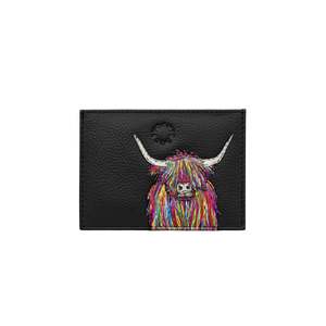 New: Highland Cow & Coin Leather Purse - Black