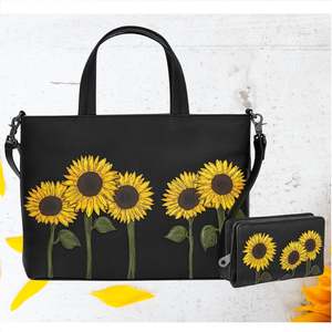 Sunflower Leather Grab Bag and Wallet Bundle