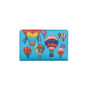 Tri Fold Leather Wallets: Balloon Fesfival Oxford Leather Purse - Black