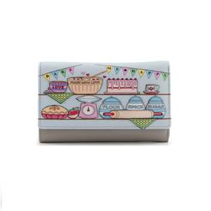 Tri Fold Leather Wallets: Bake Me Happy Large Tri-Fold Leather Purse