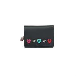 Oxford Leather Purse: Lucy Tri-Fold Leather Purse - Black
