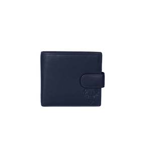 Mens Wallets: Men's Braemar Leather Tab Wallet with Coin Pocket - Black