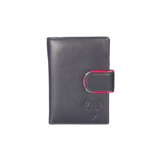 Braemar Tall Leather Tab Wallet - Black