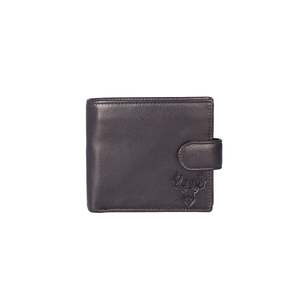 Men's Braemar Leather Tab Wallet with Coin Pocket - Black