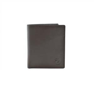 Mens Wallets: Men's Origin Shirt Wallet with Coin - Brown Leather