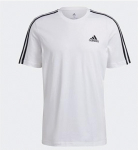 Adidas: adidas Men's 3 Stripe Shorts Sleeve Jersey