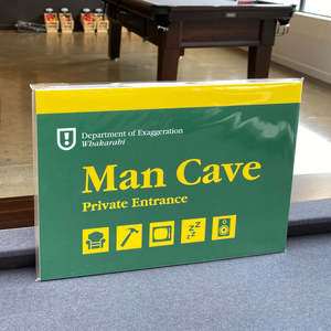 Novelty Gift Items: Wooden Man Cave Sign