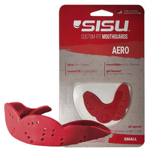 Sport Exercise: SISU Aero Small Mouthguard – Slim Fit Sports Mouthguard for Youth - Red