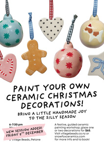 Ceramic Christmas Decoration Painting Workshops - Snowfox Ceramics