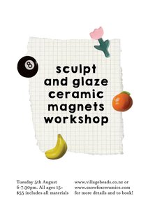 Ceramic Magnet Workshop - Snowfox Ceramics