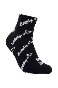 Mens Bike Gear: Sendy Youth Socks Logo Black