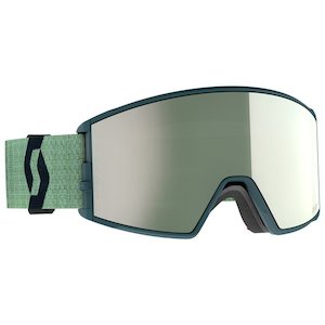 Goggles: Scott React Soft Green/Black / AMP White Chrome + Green