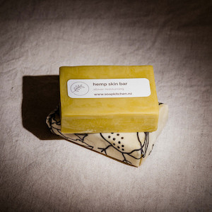 Products: HEMP SKIN BAR WITH BEESWAX WRAP Soap Kitchen Wanaka