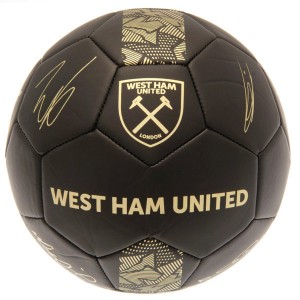 West Ham United FC Signature Football Size 5, Black and Gold