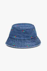 Denim: Antler Cherry Denim Bucket Hat