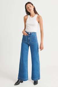 Denim: Rollas Sailor Jean  30 inch Length Ashley Blue