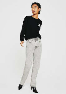 Ag Denim: AG Alexxis Straight Jean in Chalkboard