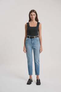 Neuw: Neuw Lola Mom Fazed Mid Vintage Blue 30