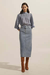 Skirts: Zoe Kratzmann Accord Skirt in Washed Denim