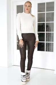 Mos Mosh Lucia Stretch Leather Legging  Slate